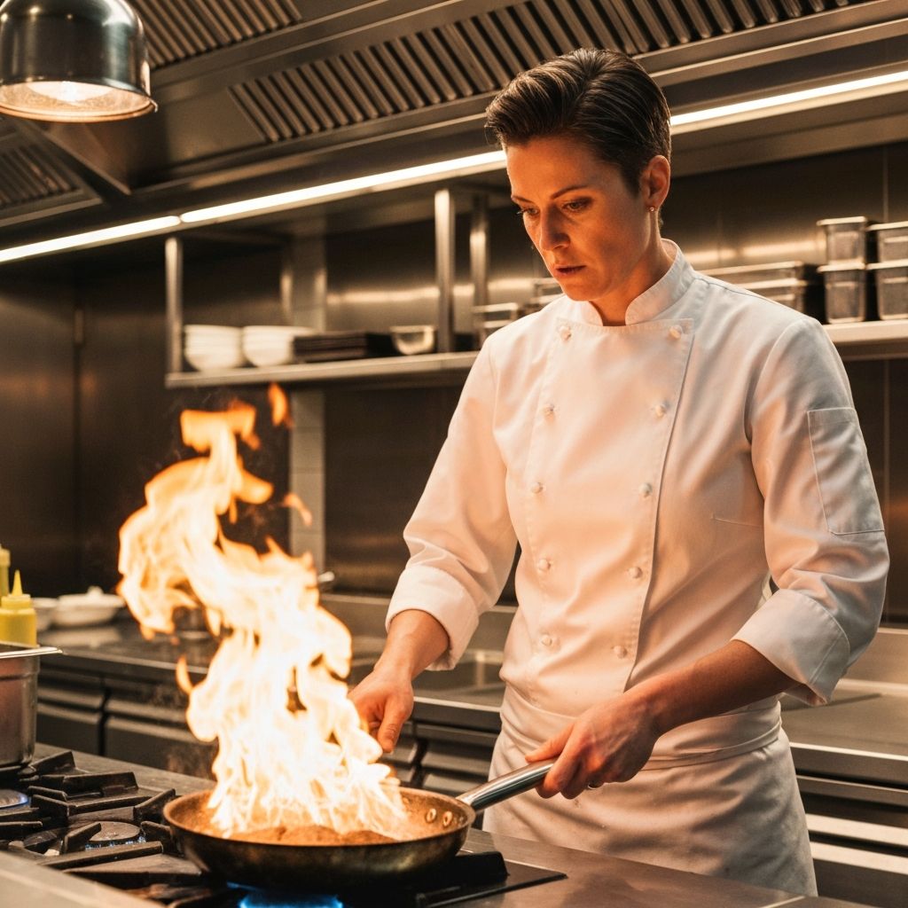 Chef em ação na cozinha